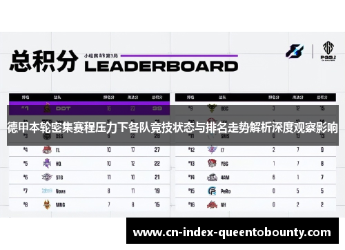 德甲本轮密集赛程压力下各队竞技状态与排名走势解析深度观察影响
